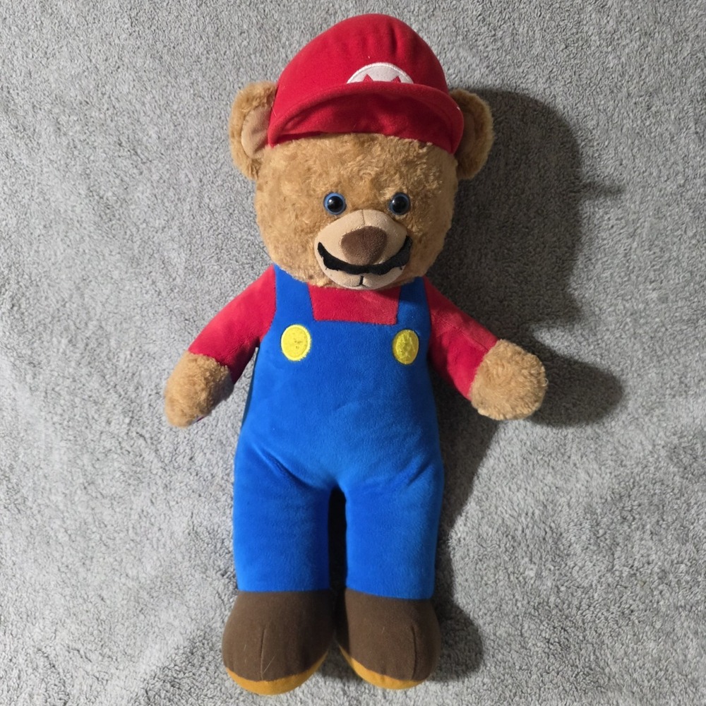 Build-A-Bear Super Mario 2017 Nintendo Plush 18" Teddy No Sound Great Condition